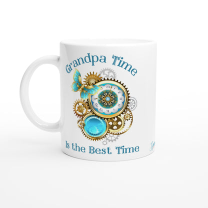 "Grandpa Time is the Best Time" Customizable Photo Mug 11 oz. front view