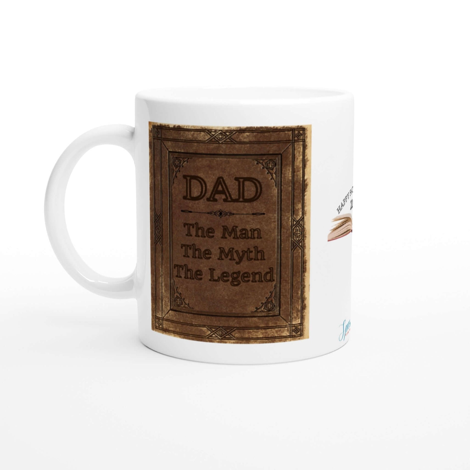 "Dad, The Man, The Myth, The Legend" Customizable photo Mug 11 oz. size front view
