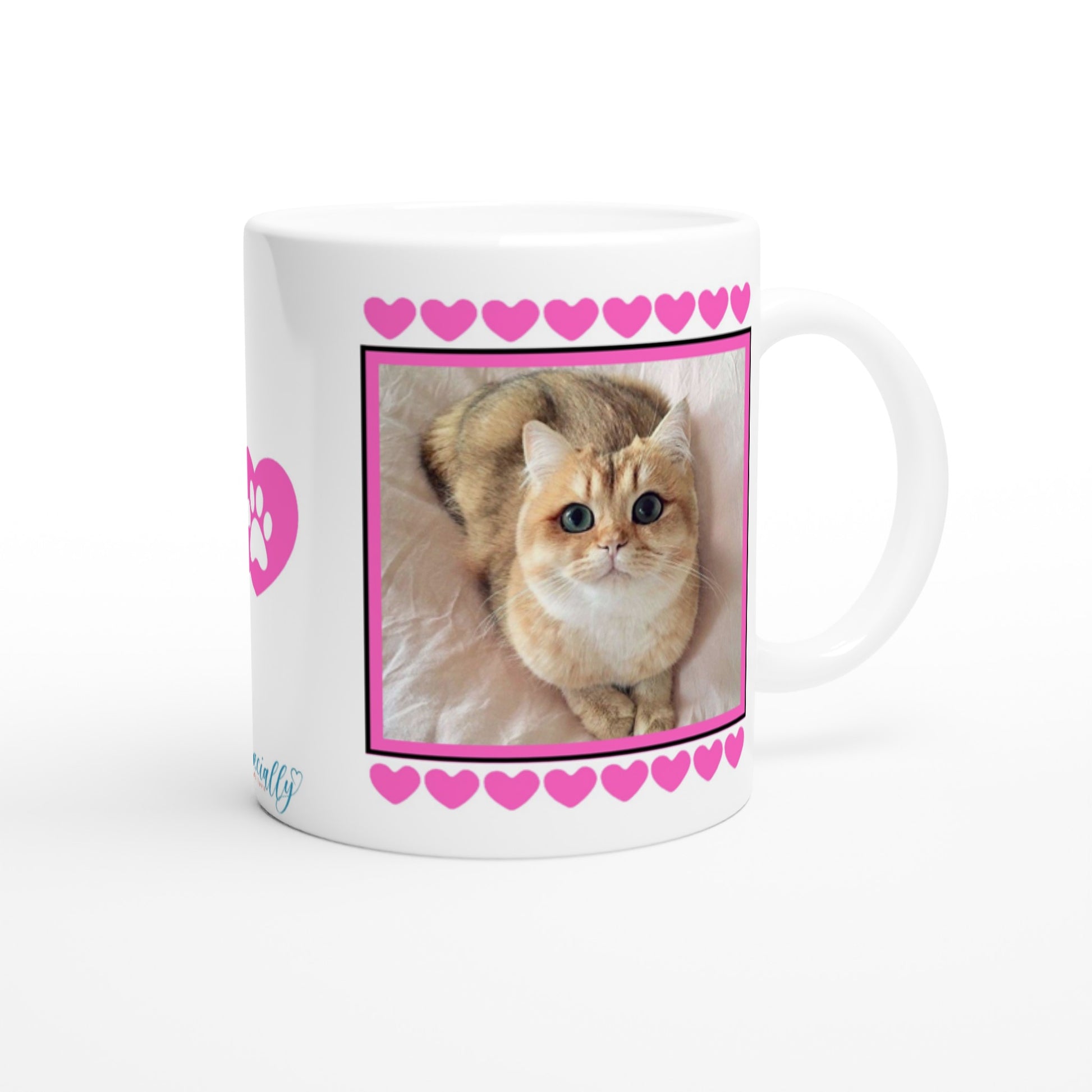 "The Most Purr-fect Cat Mom" Customizable Photo Mug Back View