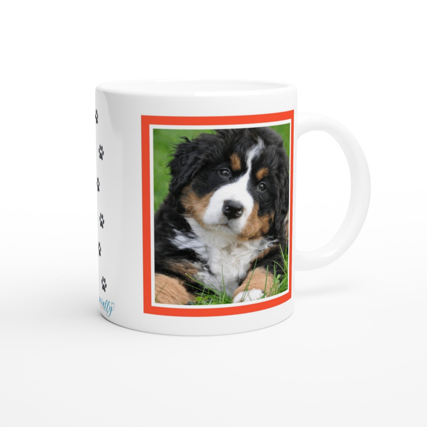 "I'd rather be home with my dog" Customizable Photo 11 oz. Mug back view