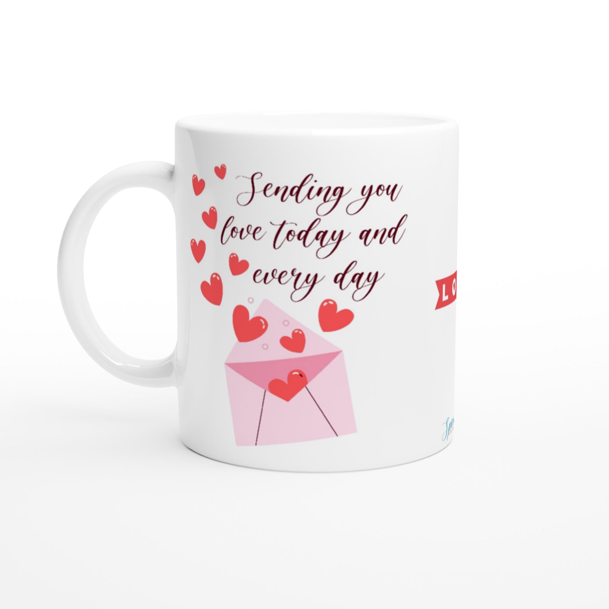 "Sending you love today and everyday" Customizable Photo 11 oz. Mug front view