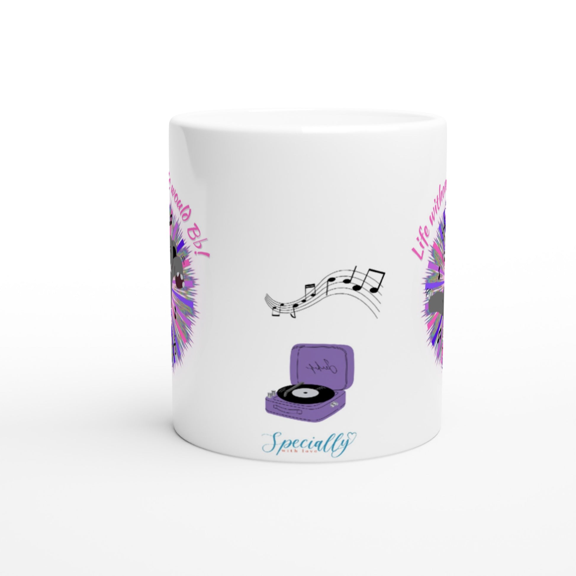"Life without music would Bb!" 11 oz. Mug side view