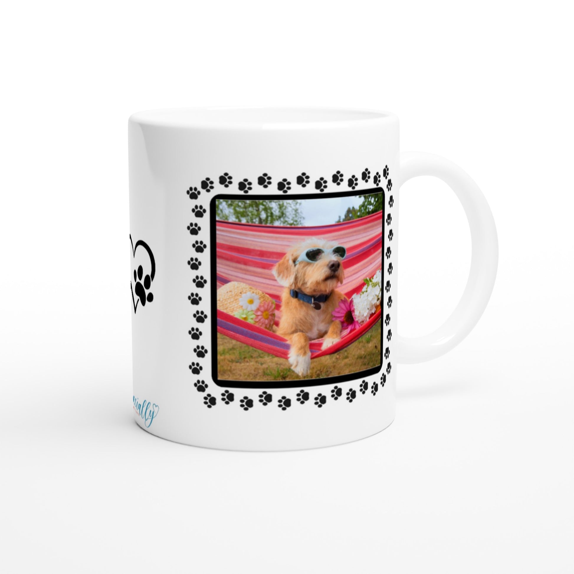 "Yes, I am a mother. My fur baby's name is..." Customizable Photo & Name Mug back image