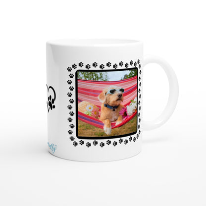 "Yes, I am a mother. My fur baby's name is..." Customizable Photo & Name Mug back image