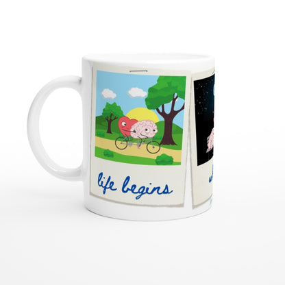 "Life begins where fear ends" 11 oz. Mug front view