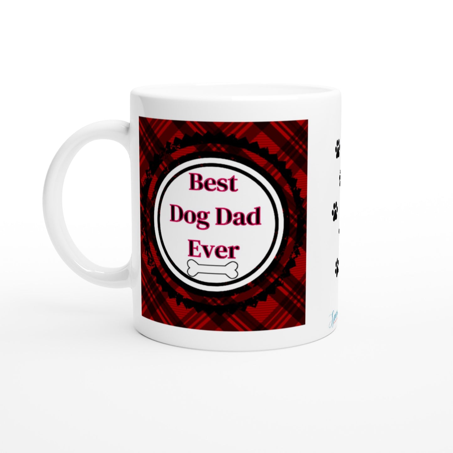 "Best Dog Dad Ever" Customizable Photo & Name Mug 11 oz. front view