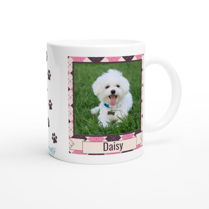 "Best Dog Mom Ever" Customizable Photo & Name 11 oz. Mug back view